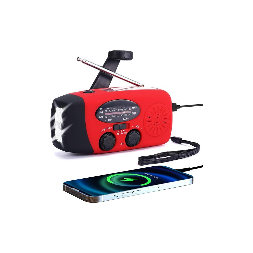 Solar Hand Crank Emergency Radio With 2000Mah Power Bank, Weather Alert Receiver, Led Flashlight 6901508552234