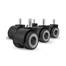 Office Chair Wheels Replacement 2 Inch Rubber Casters Set of 5, Smooth Silent Rolling, Floor Protection