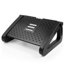 Under Desk Footrest Ergonomic Adjustable Leg Rest with Tilt Angle and Massage Rollers for Office and Home
