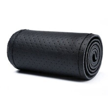 Non-Slip Steering Wheel Cover Compatible with Common 38cm Wheels, Faux Leather with Mesh Design