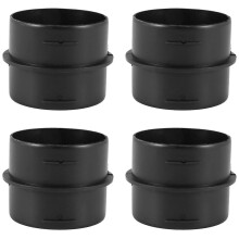 Kanaalverbinder 60 mm, zwarte kunststof connector, afgedicht en lekvrij voor standkachel