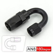 Aluminium Alloy AN Fitting Compatible with Universal Car Models, Swivel AN6 AN8 AN10 Connector, 1000 PSI, Black, 45 90 120 180