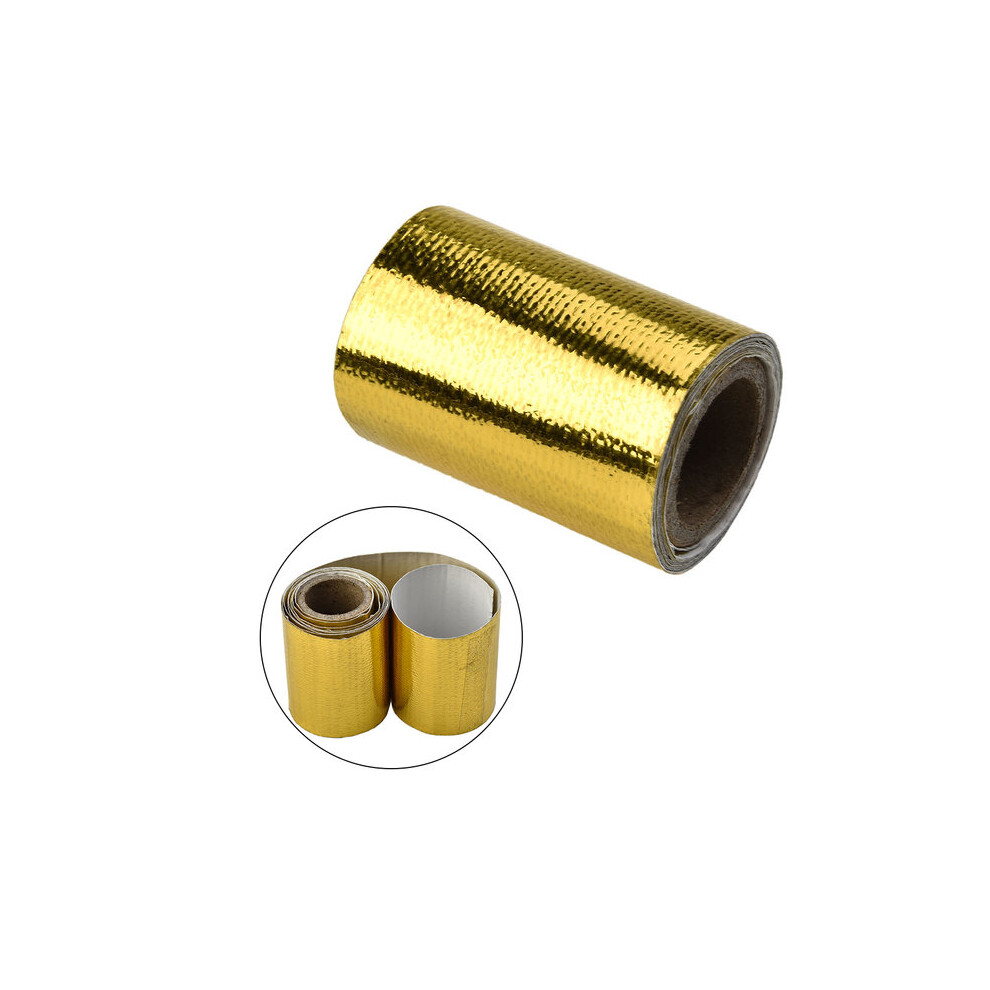 Heat Shield Wrap Tape, High Temperature Resistant And Flame Retardant, Fiberglass For Car Exhaust, Waterproof, Sound Dampening Gold 6901508524460