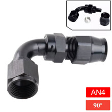 Conectores de manguera de aluminio y PTFE, juntas giratorias de 0, 45, 90 y 180 grados, compatibles con líneas de combustible AN4 a AN12.