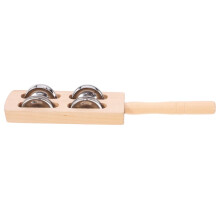 Wooden Jingle Stick Handheld Percussion Instrument for Kids Music Class and Early Learning