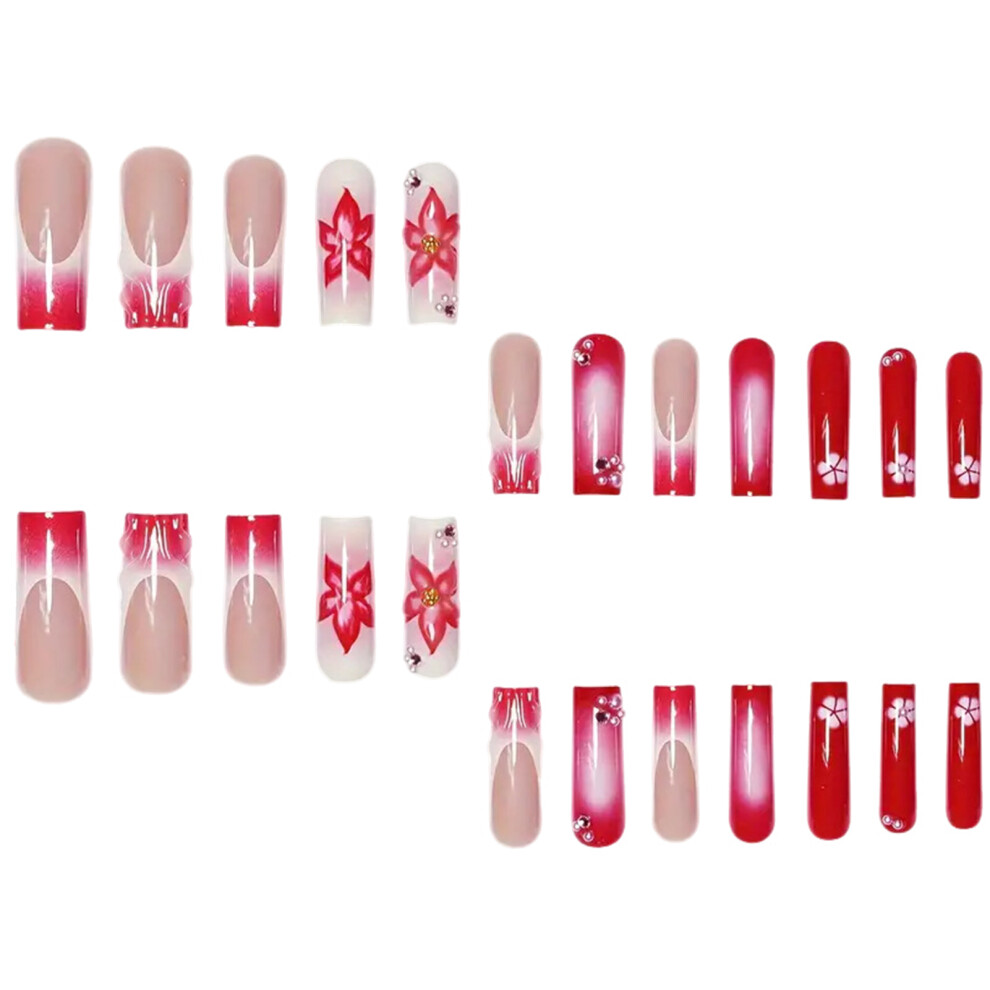 Reach-Tools Flower Nude Fake Nails - Chip & Smudge Proof