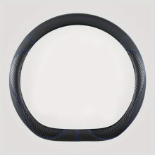 Non-Slip Grip Steering Wheel Cover Compatible with D-Shape Wheels, Breathable PU Leather for Secure Control