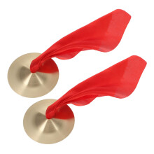 Brass Finger Cymbals with Clear Bright Tone for Belly Dance and Rhythm Practice, Golden Finish