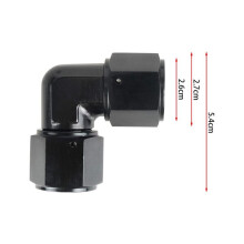 Draaibare 90 graden AN-slangkoppeling, compatibel met Russell, voor turbo-intercooler-toepassingen, T-6061 aluminium