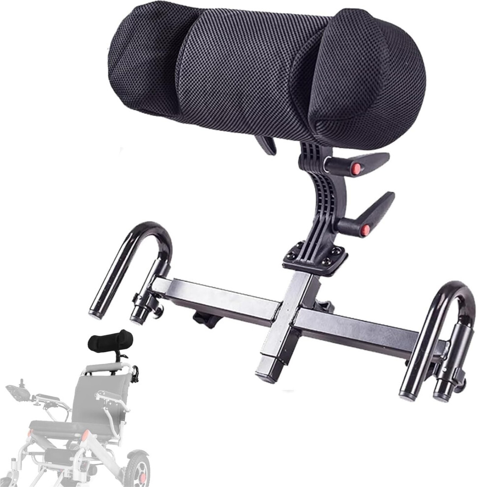Wheelchair Headrest 3050cm Height/Angle Adjustable Head Support for Manual Electric Wheelchairs