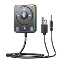 Bluetooth 5.4 Kfz-AUX-Adapter mit zwei Mikrofonen für klare Anrufe, kompatibel mit Autoradios