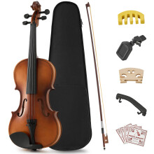 Beginner Full Size 4/4 Violin Starter Kit for Kids and Adults, Solid Wood Acoustic with Case Bow Rosin