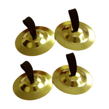 2 Pairs Mini Finger Cymbals for Belly Dance Accessories with Clear Crisp Sound and Durable Metallic Finish