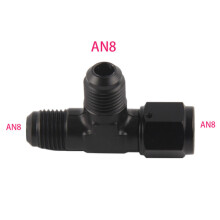 Leakproof Aluminium T-Fitting Adapter AN6 AN8 AN10, Male to Female Swivel, Black Anodised for Automotive Motorboat Fuel Lines