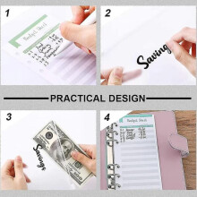 Organiseur financier en cuir PU, classeur A6 avec 8 pochettes zippées pour une protection optimale de vos finances, format portable.