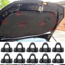 Bonnet Insulation Clips Compatible with Various Models, Black Plastic 10 Pack for Heat Shield Mounting