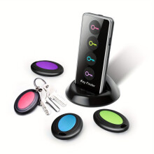 Dispositif de localisation de clés pour personnes âgées, signal sonore de 75 à 80 dB avec bouton simple, 1 émetteur et 4 récepteurs