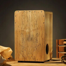 Solid Wood Cajon Drum with Deep Bass and Crisp Slap Tones for Live, Studio and Meditation Use