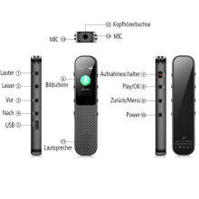 Digital Voice Recorder with Voice Activated Timed Recording, 32GB Memory, 11H Use for Notes, Lectures, Playback