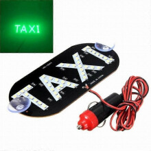 Taxi Sign Light compatible with Universal Cab 12V Green LED Panel for Windshield Mounting