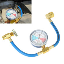 Tubo flessibile con manometro per la carica del refrigerante R134a, scala 0-200 PSI, filettatura M14 ACME per America ed Europa.