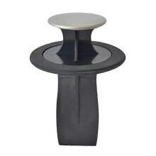 Sink Stopper with Kick-Open Lid, Dual-Purpose Waste Disposer Sealer Dish Scraper, Black Stainless Steel 12.5x8.4x8.4cm