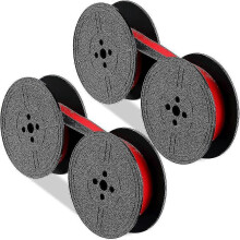Lot de 2 rubans pour machine à écrire, rouge et noir, de rechange pour le bureau, avec deux bobines de ruban, bicolores.