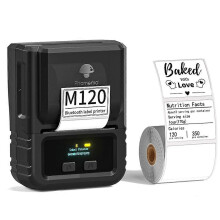 Draagbare Bluetooth-labelprinter, compatibel met iOS en Android, met een hoge resolutie van 200 dpi en Bluetooth 4.0-connectiviteit.