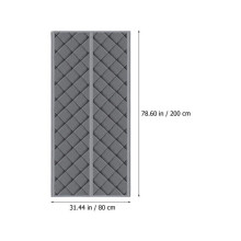 Magnetic Insulated Door Curtain with Strong Seal, Energy Saving Windproof PVC Strip for Home, 200x80cm Grey