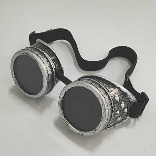 Steampunk Goggles Gothic Style Protective Riding Glasses with Vintage Plastic Frame Adjustable Strap