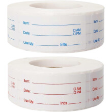 Freezer Labels 1x2 Inch Blue and Red for Food Storage and Pantry Rotation