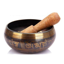 Handmade Tibetan Singing Bowl 10.5cm for Meditation Yoga, Copper Sound Bowl with Cushion and Striker