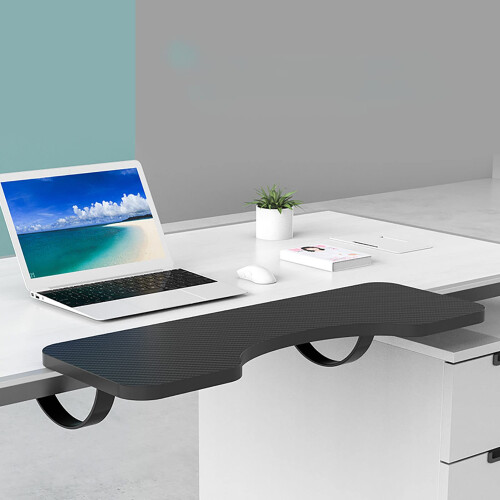Ergonomic Keyboard Tray with Clamp On Under Desk Design, Foldable Mouse Platform and Arm Support 1