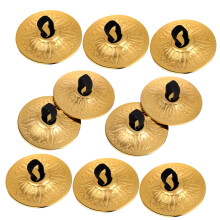 10pcs Small Copper Finger Cymbals for Belly Dance with Clear Bright Sound and Adjustable Elastic Bands
