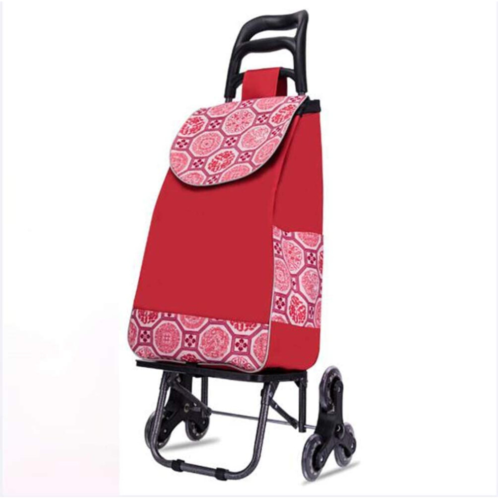 Stair Climbing Shopping Cart with 6Wheel Foldable Design, Removable Waterproof Bag, 50kg Capacity