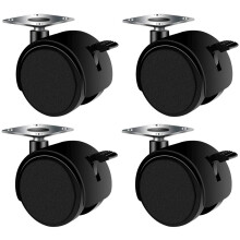 Caster Wheels Set of 4 Silent NonSlip Swivel Castors with Brakes for Furniture and Baby Cots 29/41/50mm