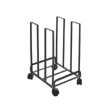 Carbon Steel Carton Storage Rack with Wheels, Detachable Vertical Organizer for Garage, Black 30x25x43cm