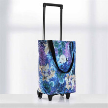 Folding Shopping Cart with StairClimbing Wheels, Durable Stainless Trolley for Women Travel