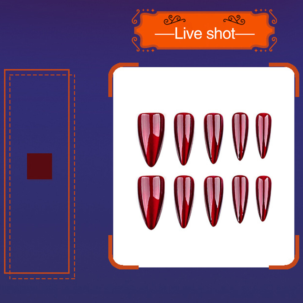Roc-Electron Halloween Red Press-On Nails For Travel & Dating