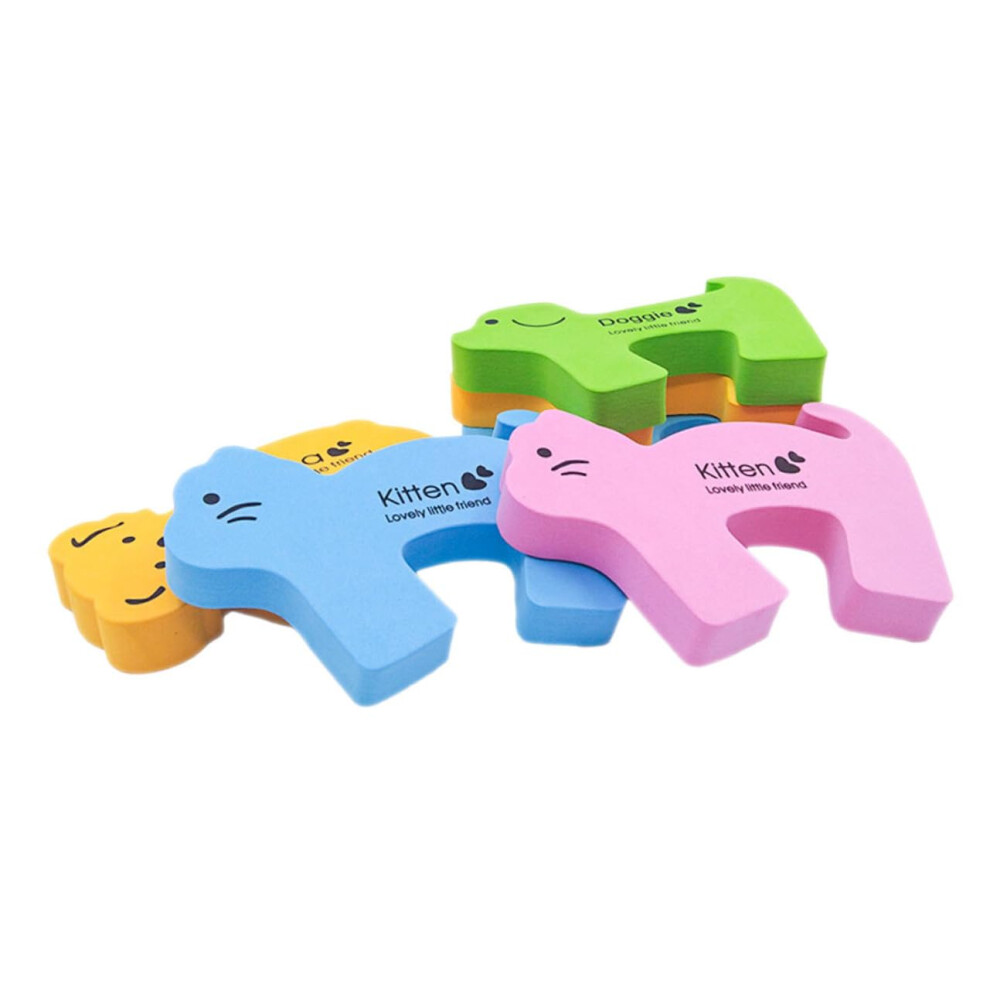 6pcs Cartoon Door Stopper with Finger Protection Design, Soft Foam Child Safety Door Slam Guard