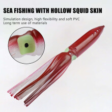 (Brown Powder Squid Skin) Rust-Proof Swimming Squid Bait for Offshore Fishing