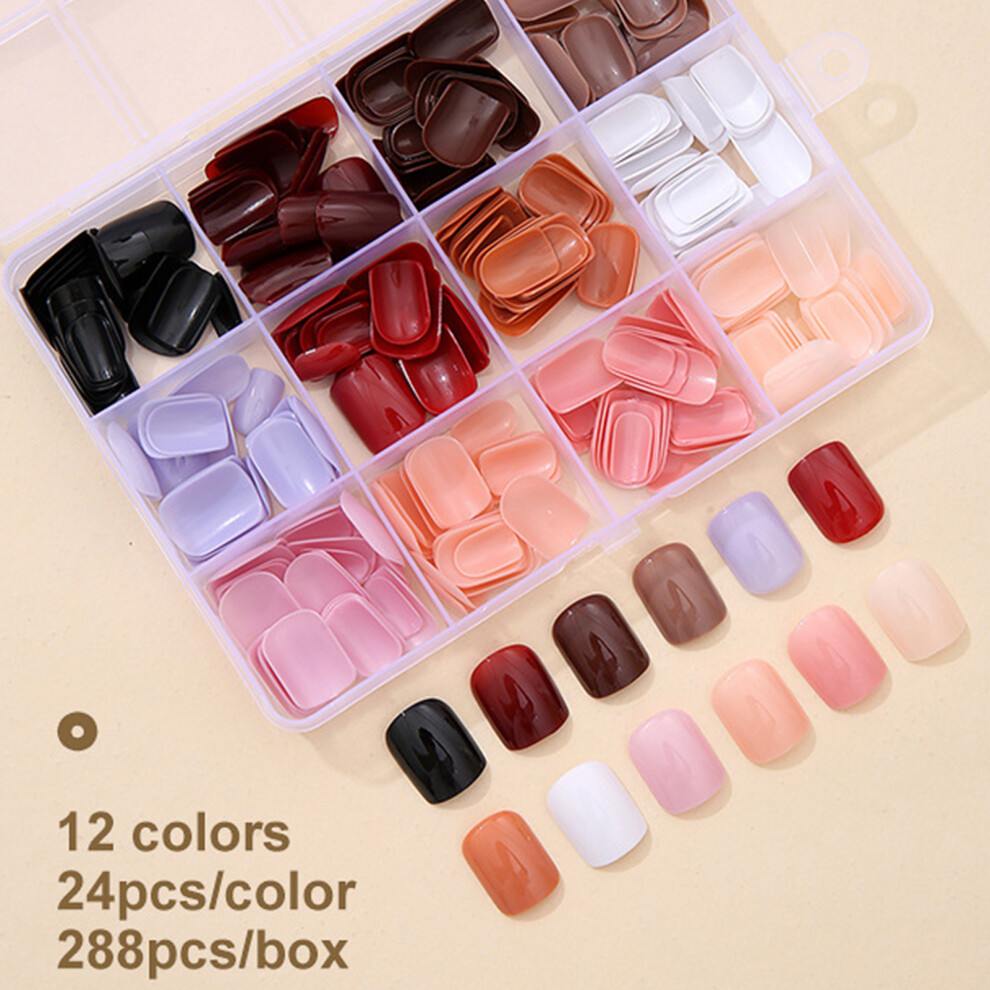 Roc-Electron (A007) Sweet Glossy Almond Press-On Nails - 360Pcs, Reusable