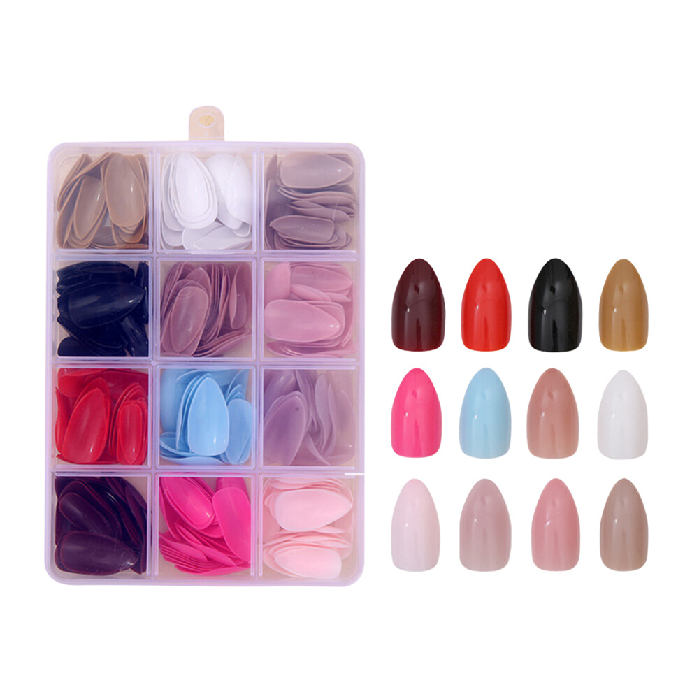 Roc-Electron (A003) Sweet Glossy Almond Press-On Nails - 360Pcs, Reusable