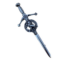 Lion Rampant Clan Crest Pewter Sword Kilt Pin