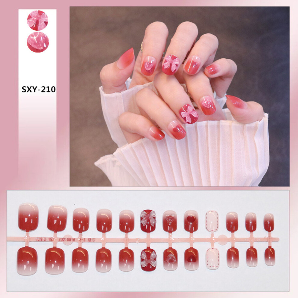 Reach-Tools Red (Jelly Glue Model) Gradient Press On Nails - Easy Apply & Remove