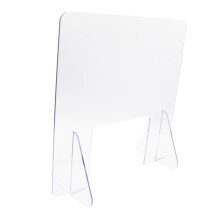 Acrylic Sneeze Guard Clear Desk Divider with Pass Through Window for Office Restaurant Classroom