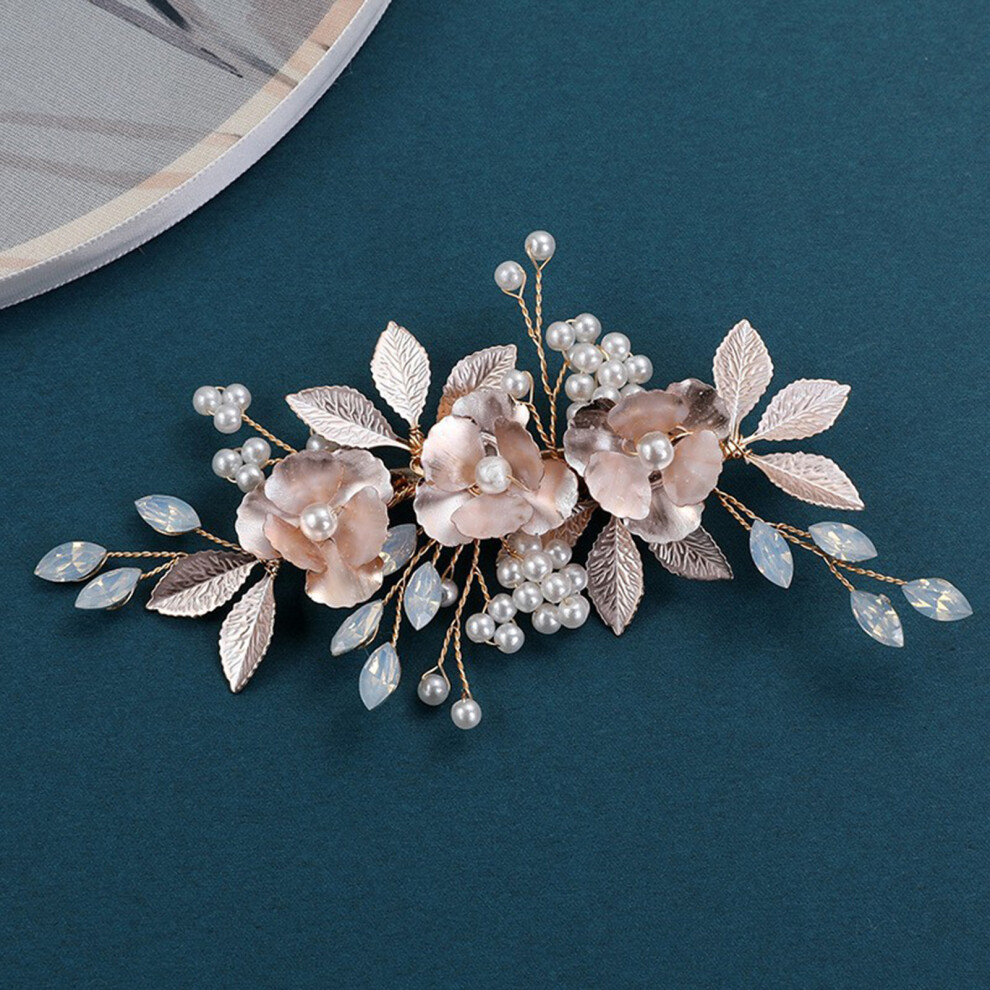 Penghui-Toys Pearl Alloy Duckbill Side Clips Stable Grip Sparkling Pearl Headpiece For Thick Curly Hair Styling Decorative