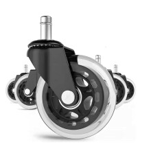 Heavy Duty Office Chair Wheels Set of 5, Silent Rubber Casters 3 Inch for Hardwood Floors, Universal Fit