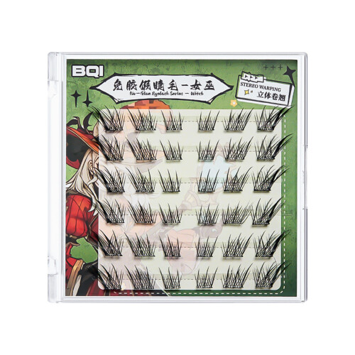 (Witch) Werewolf Eyelashes C Curl Reusable for Dance Wedding