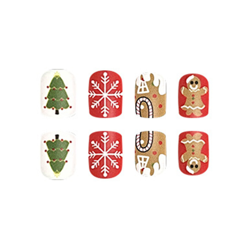 Reach-Tools 24Pcs Christmas Gingerbread Press-On Nails For Women
